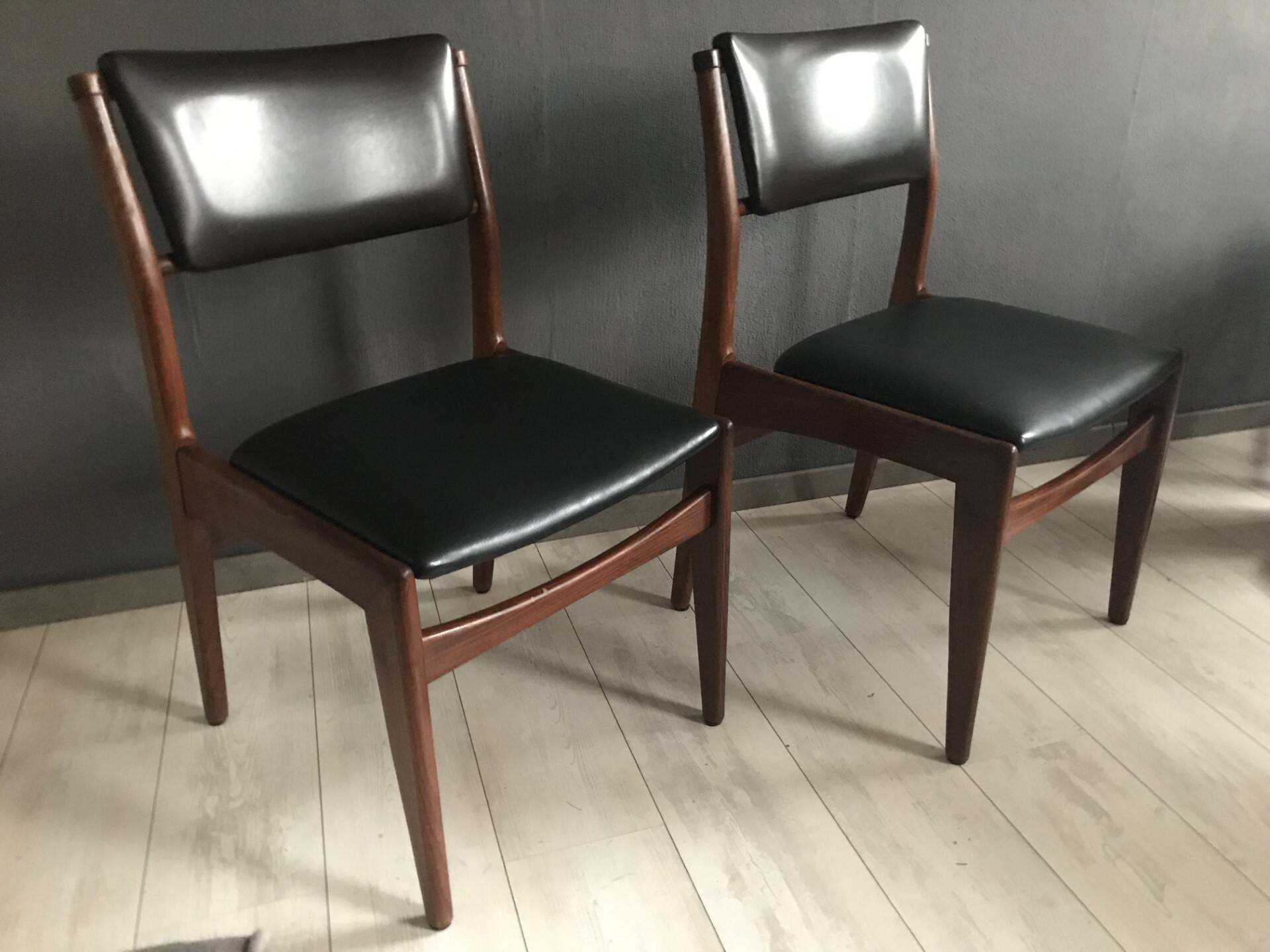2 x vintage danish dining chairs