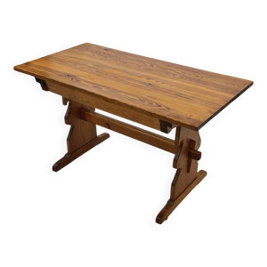 Table de salle à manger en pin vintage avec tiroir, design des années 60