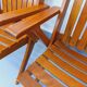 Set of 4 vintage garden chairs made of beech wood from the 1960s.