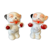 Salt shaker or pepper shaker bonzo porcelain dog bulldog salt pepper puppy japan art deco