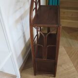 Vintage–Beautiful Bibus-Floor Shelf–Bookcase–Rattan Bamboo and Wood–1 Drawer and 2 Tiers