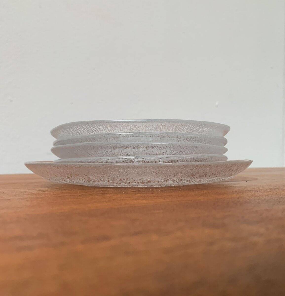 Vintage Finnish Glass Plates Solaris by Tapio Wirkkala for Iittala, Set of 5