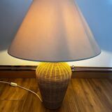Vintage woven wicker lamp