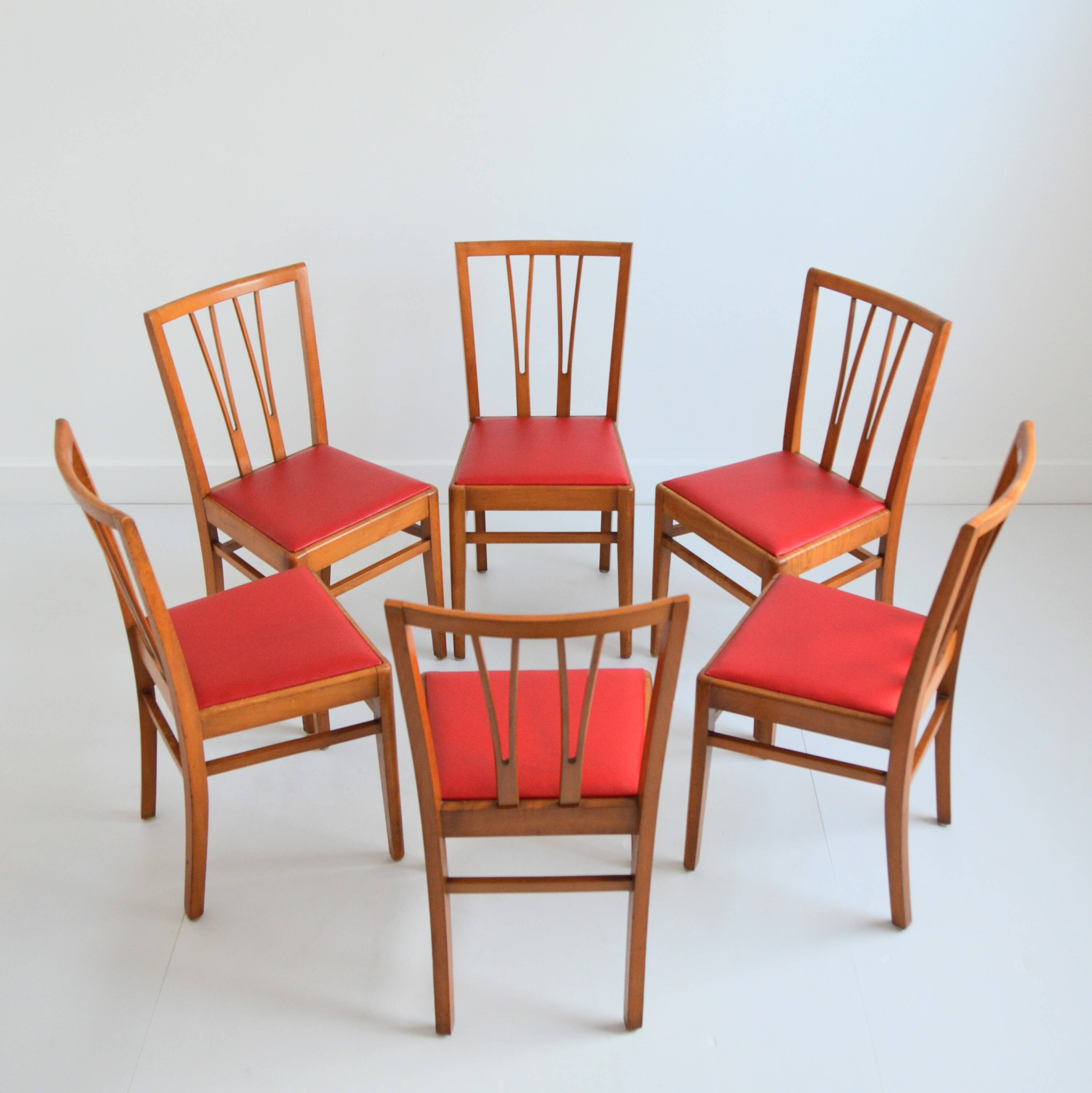 Suite de 6 chaises 1960 Bistrot vintage