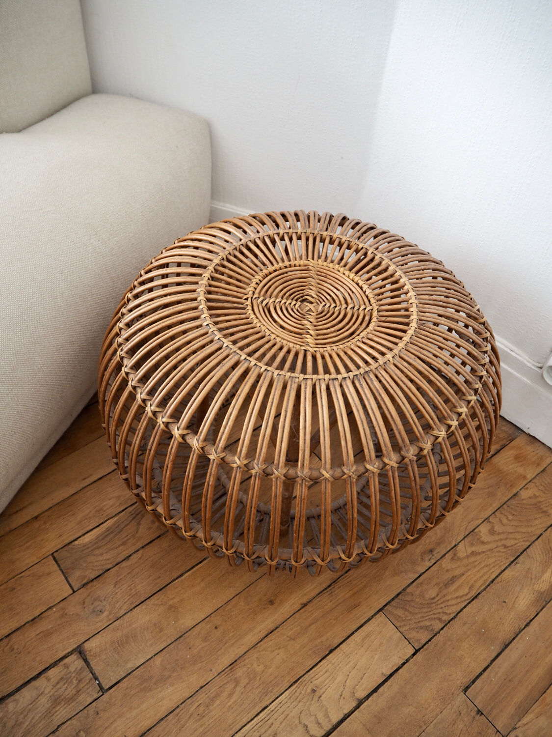 Pouf in rattan Franco Albini