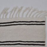 Vintage White Antique Hemp Kilim Runner sku3885
