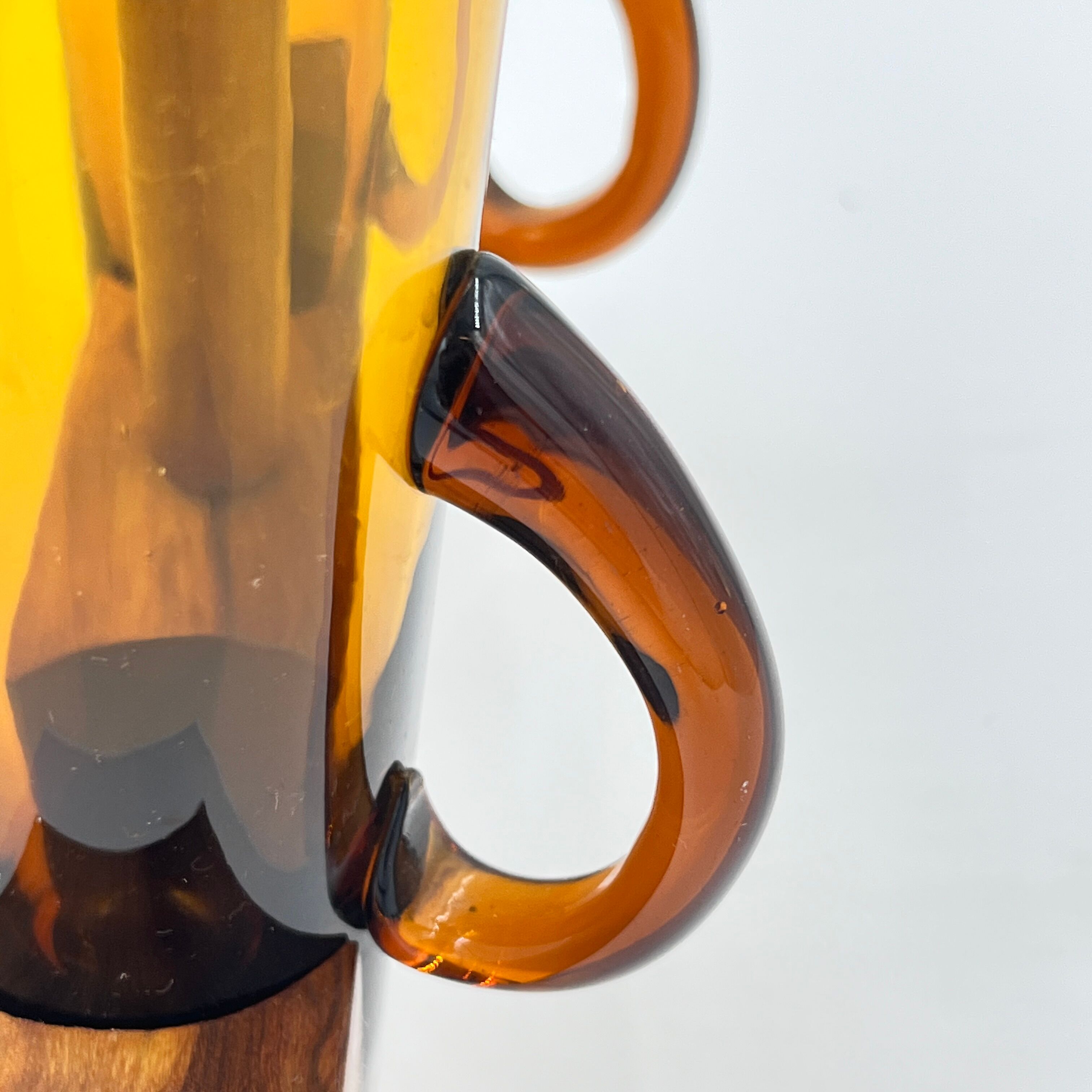 Oil & vinegar set in olive wood