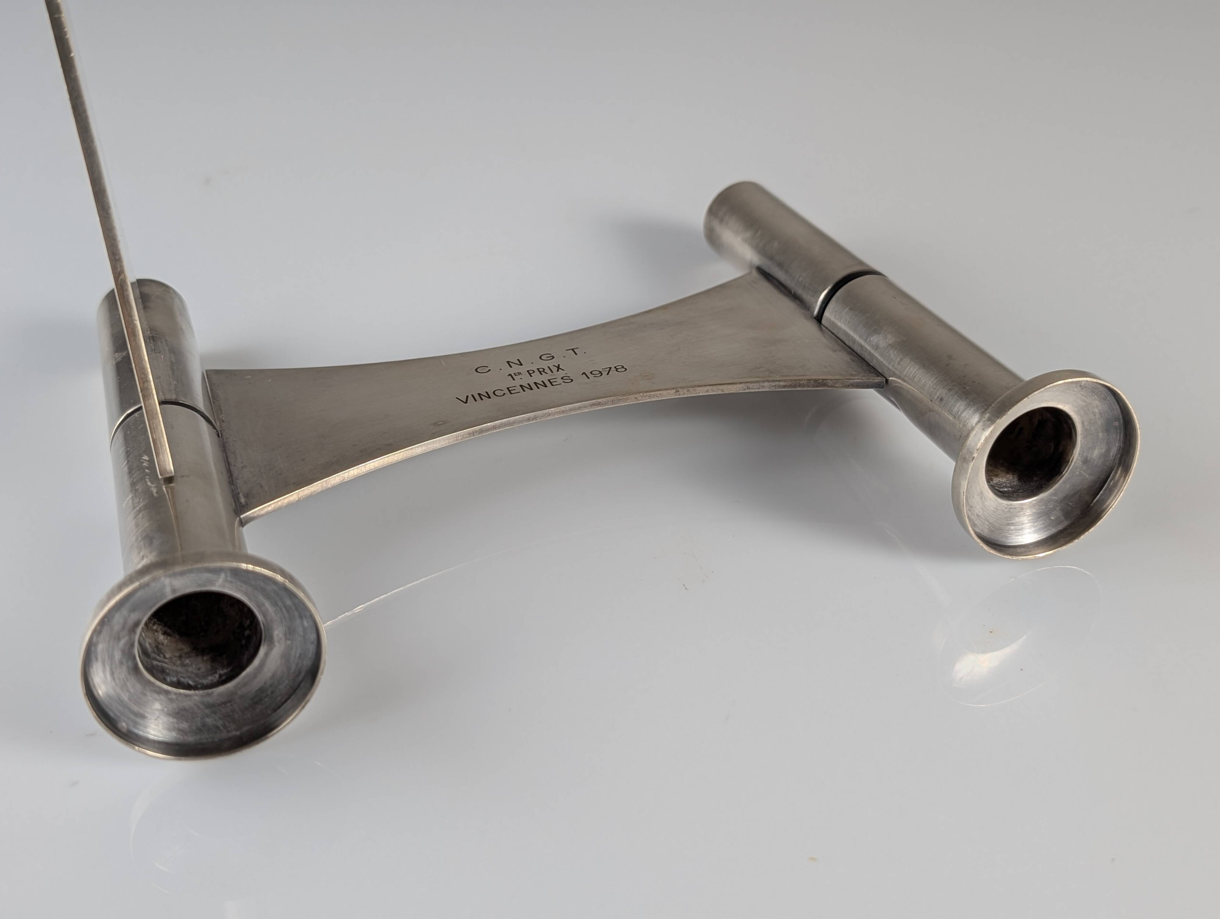 CNGT 1978 Tennis Award: Ravinet d'Enfert Silver Plated Candlestick