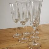 Service of 6 vintage luminarc champagne flutes