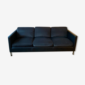 De sede black and grey sofa in leather and fabric