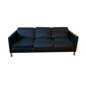 De sede black and grey sofa in leather and fabric