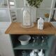 Small vintage bookcase enhanced in smoky green