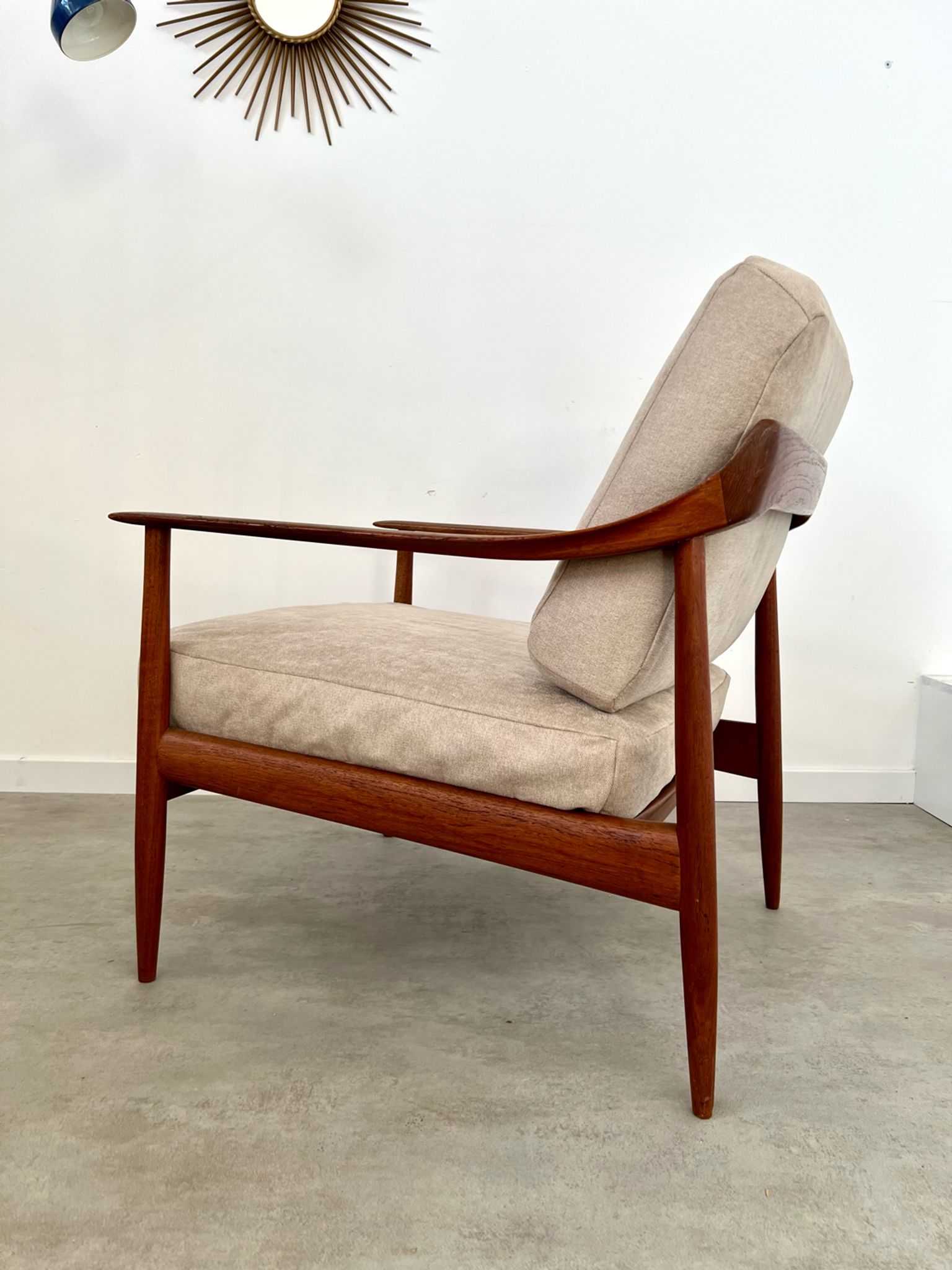 Old vintage teak armchair design Walter Knoll for Knoll Antimott Germany 1960s