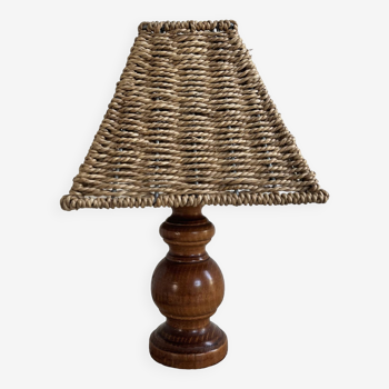 70 wooden lamp with rope lampshade