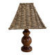Wooden lamp, rope shade, 70s