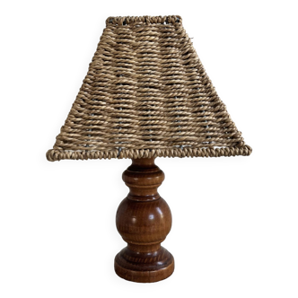 70 wooden lamp with rope lampshade