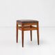 Art Deco wooden stool with leather top, Belgium ca. 1920