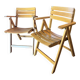 Pair of Wooden Folding Armchairs by Clairitex