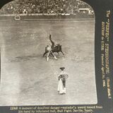Old photography stereo, stereograph, luxury albumine 1903 Bull race, Seville, Spain