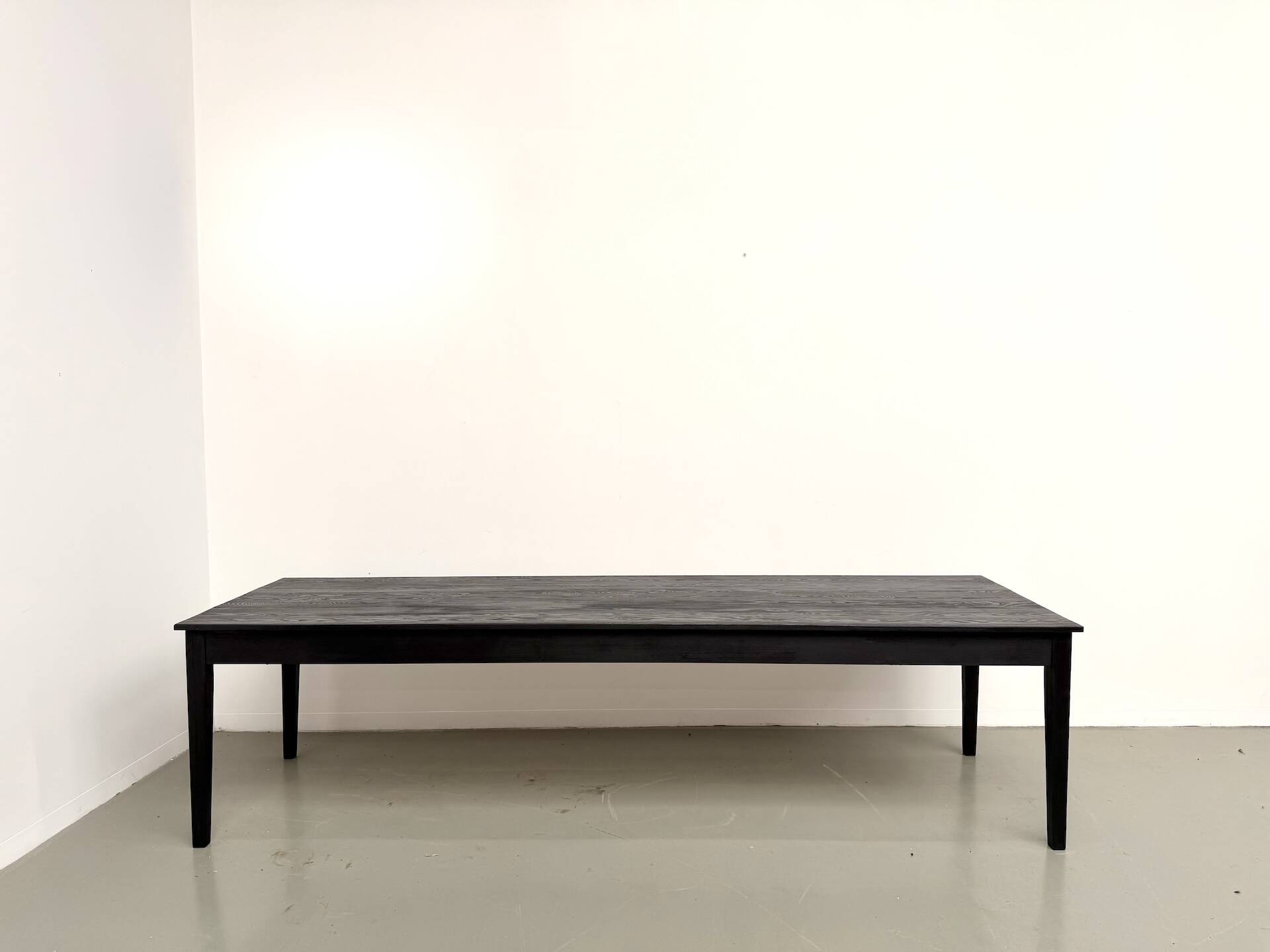 Large burnt wood table Shou Sugi Ban - 300 x 90 cm