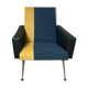 Fauteuil 70’s velours et cuir