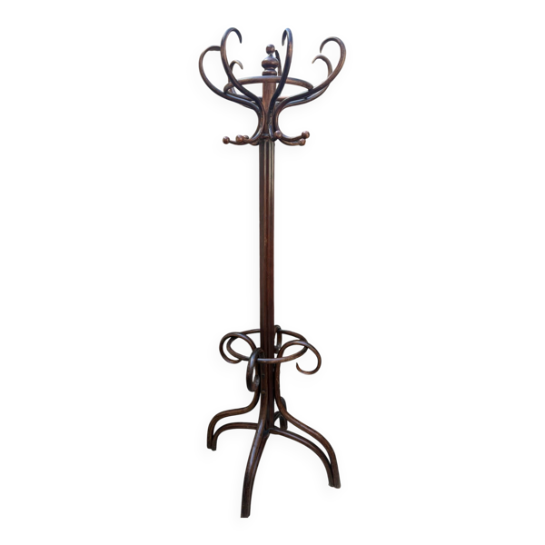 Porte-manteau perroquet fischel n°107h ancien – bois courbé – art nouv