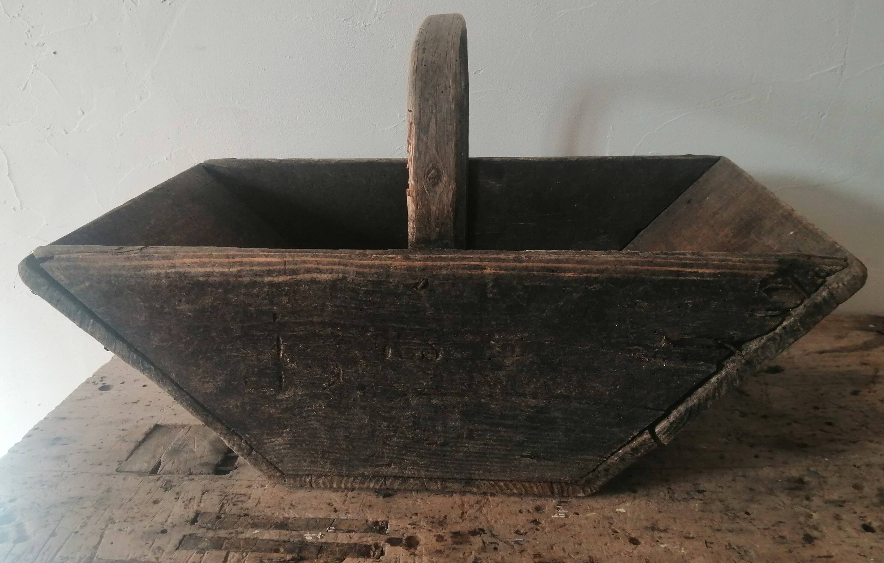 Wooden basket with old harvest from Bordeaux