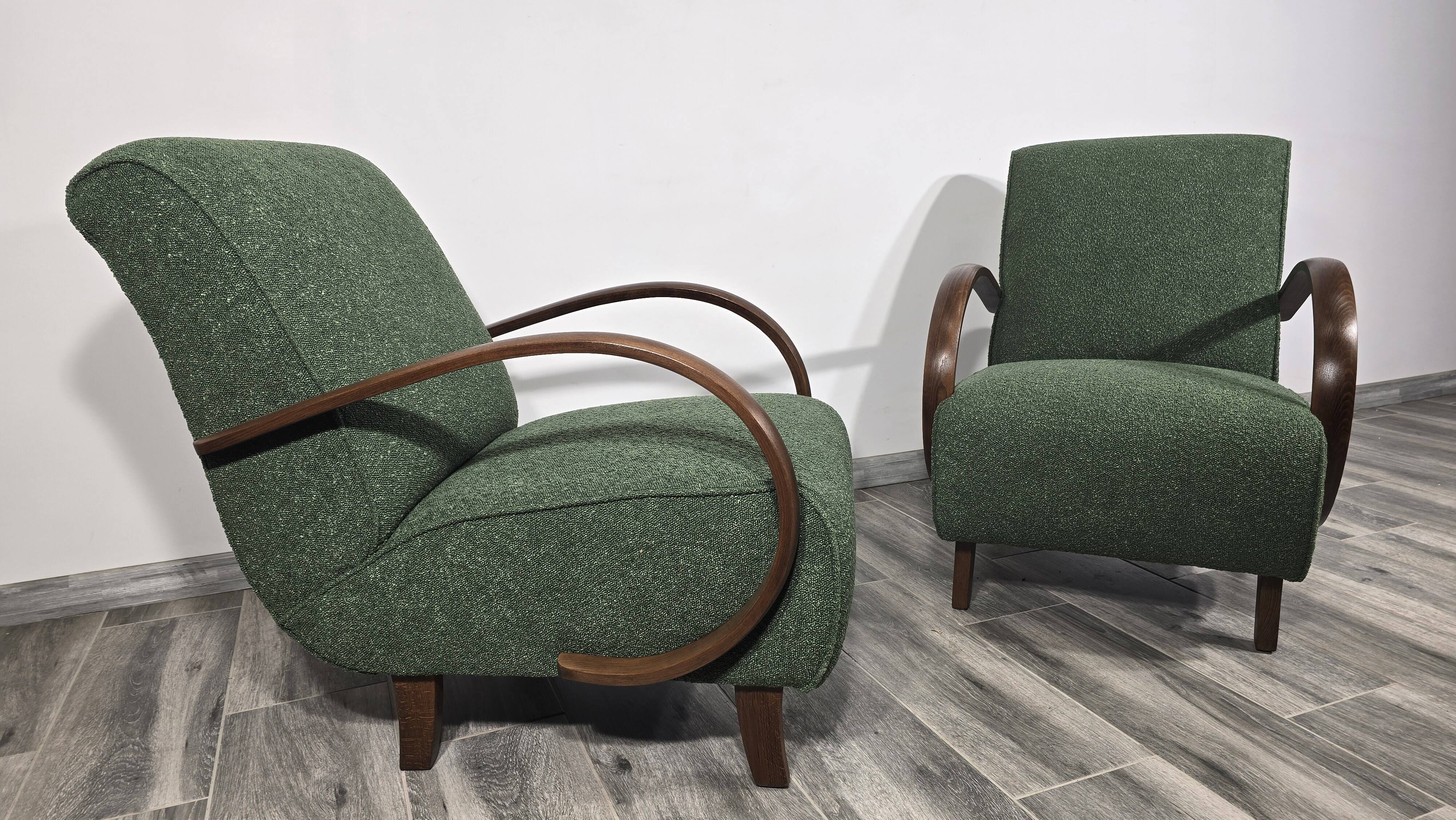 Fauteuils de Jindrich Halabala, années 1940, ensemble de 2
