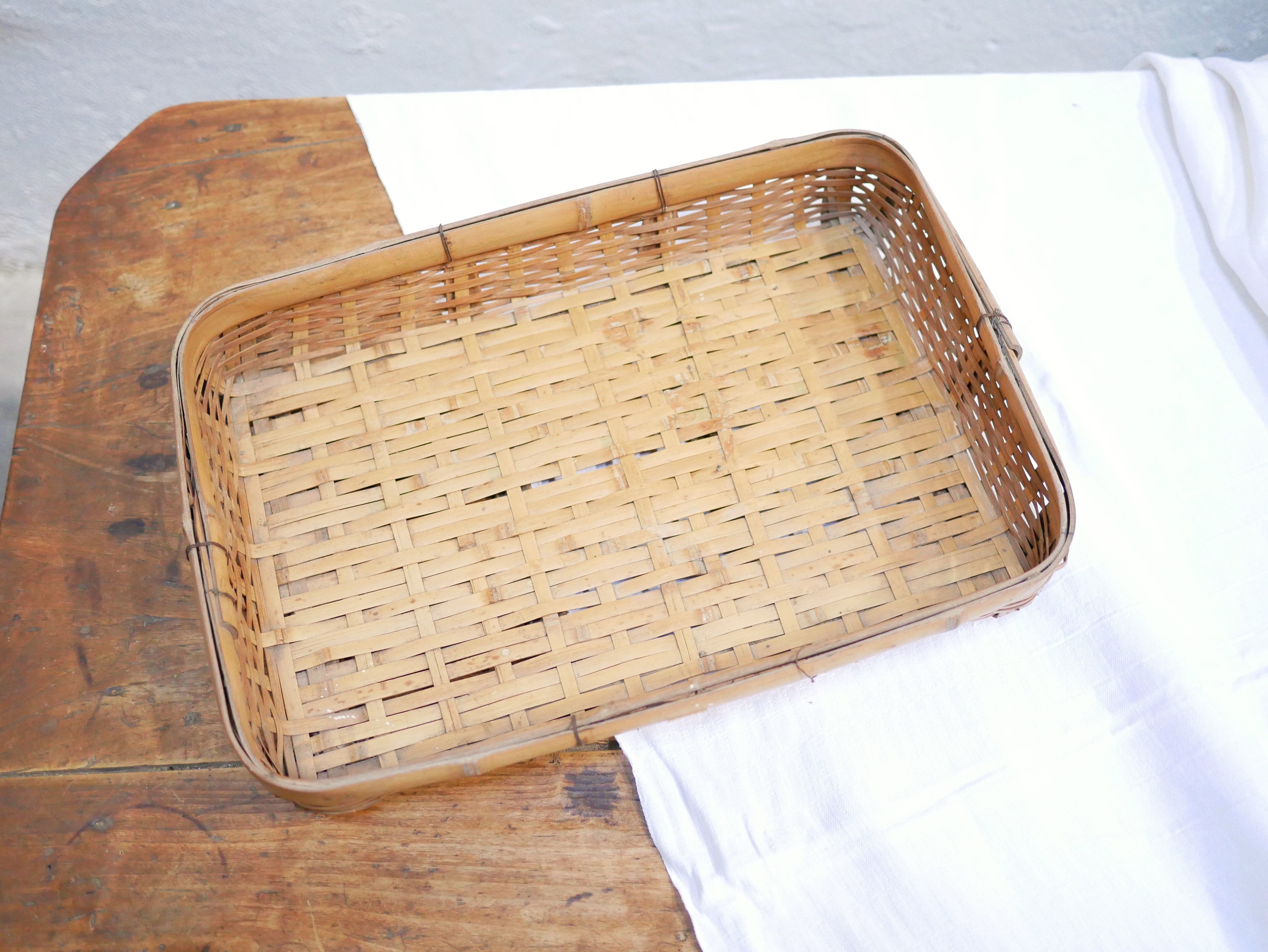 Vintage rattan basket