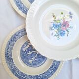 Assiettes creuses bleues vintage