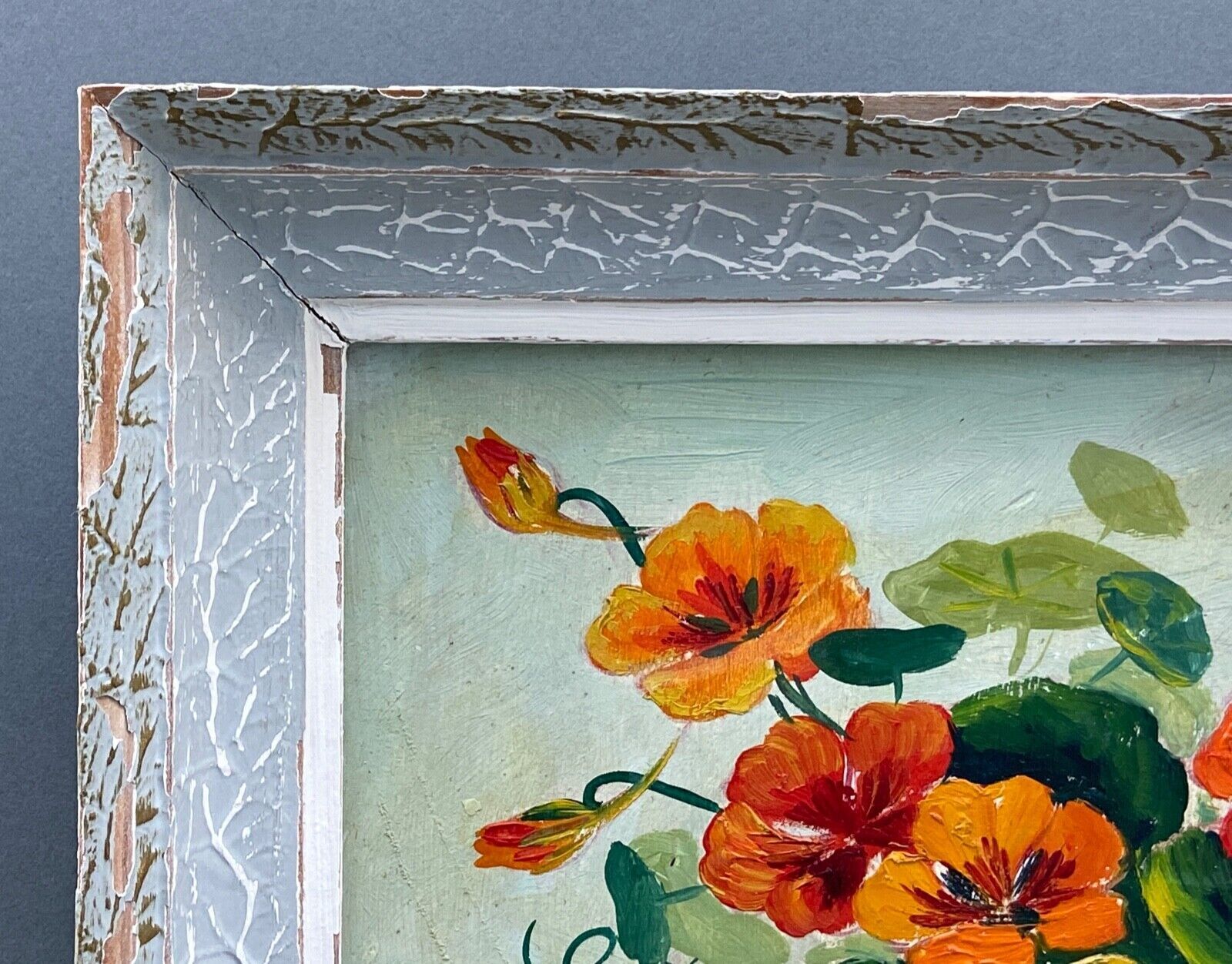 Oil on panel by S.Picquet bouquet of flowers still life XXe