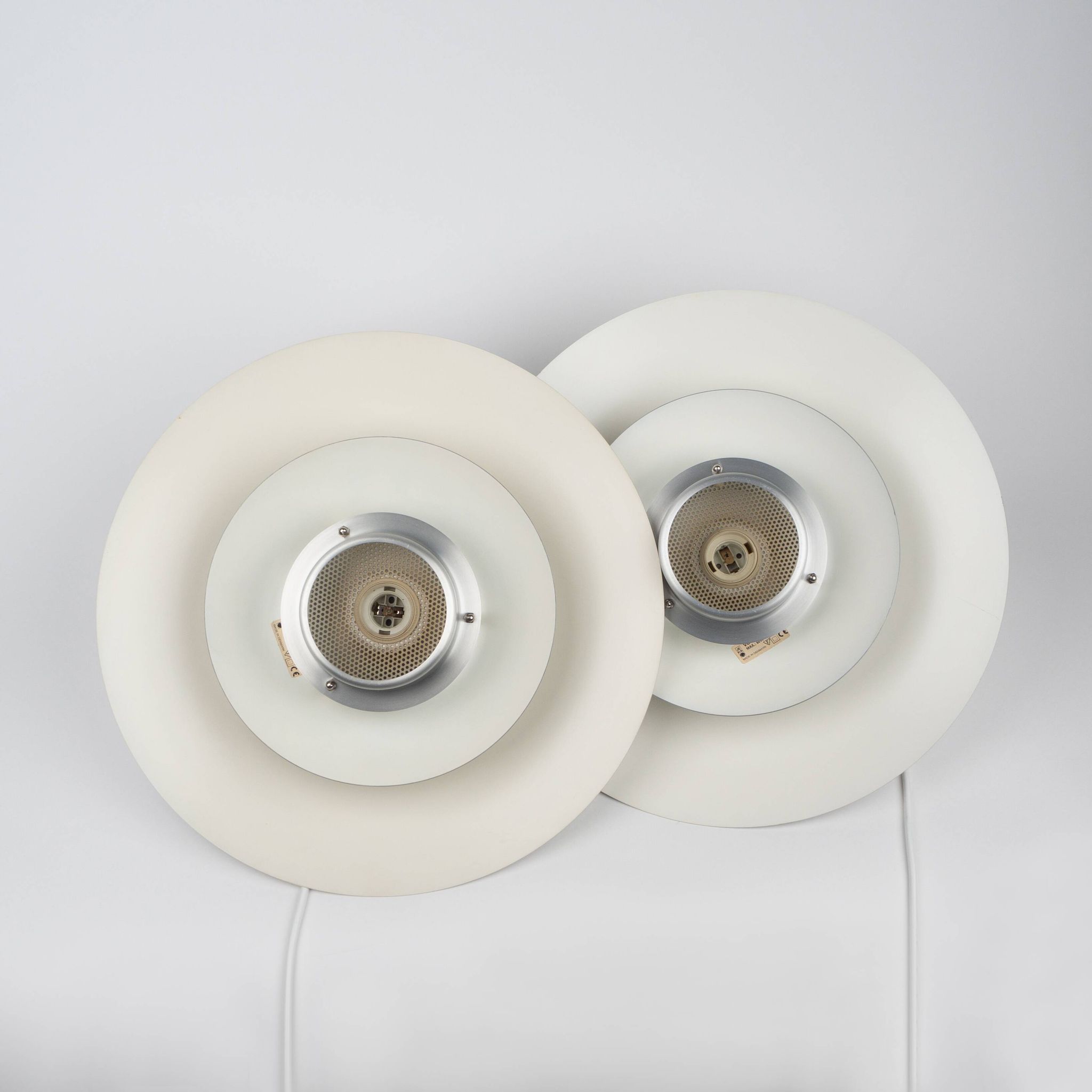 Pair of Danish vintage pendant lamps Volga by Kurt Wiborg, Jeka, 1980s