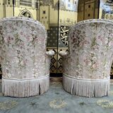 Paire de fauteuils chauffeuses Napoléon III
