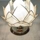 Pair of mother-of-pearl lotus flower bedside or mood lamps