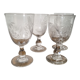 Antique hand-blown and engraved stemmed glasses