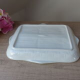 Antique asparagus dish - vintage slurry ceramic