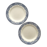 2 antique flat plates made of ironstone "Directoire" Salins