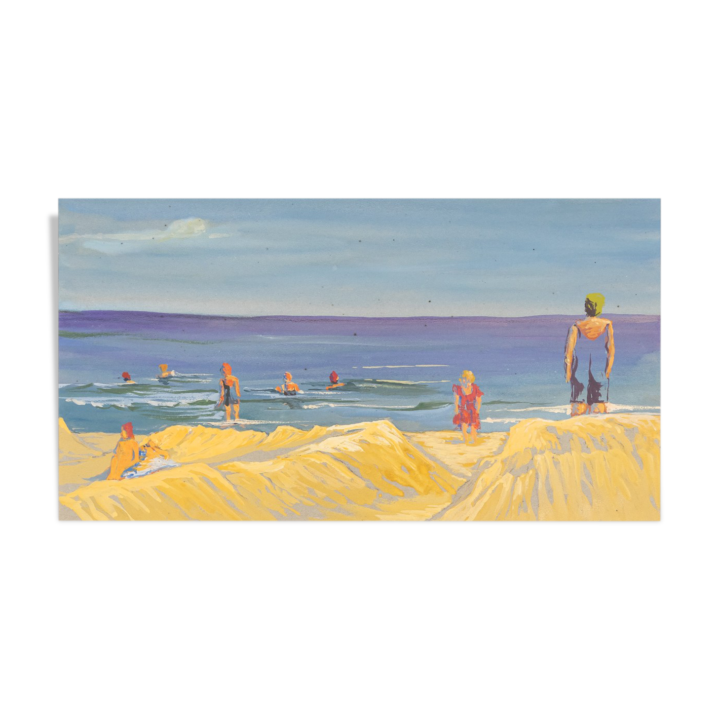 Beach, Gouache on Paper, 50 x 29 cm