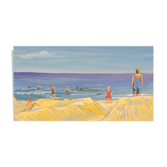 Beach, Gouache on Paper, 50 x 29 cm
