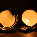 Paire de lampes de table Art Déco chromées des années 1930, Tchécoslovaquie