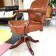 Fauteuil bureau  acajou et cuir Maple made in England