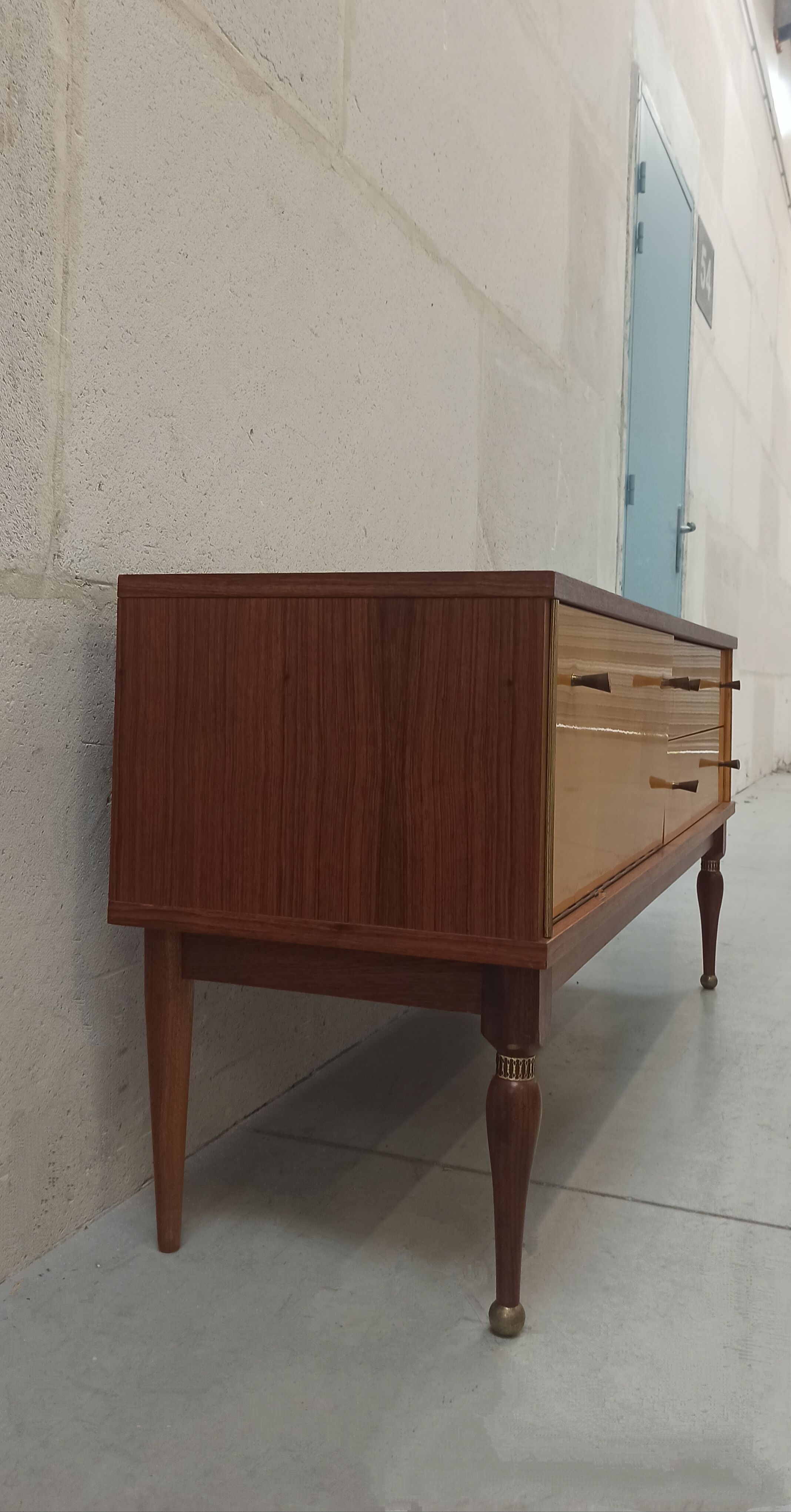 Sideboard wood and brass, 50's