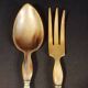Old salad servers in their case