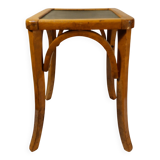 vintage square bistro stool in curved wood