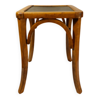 vintage square bistro stool in curved wood