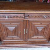 Low cabinet two doors two drawers Henry II style
