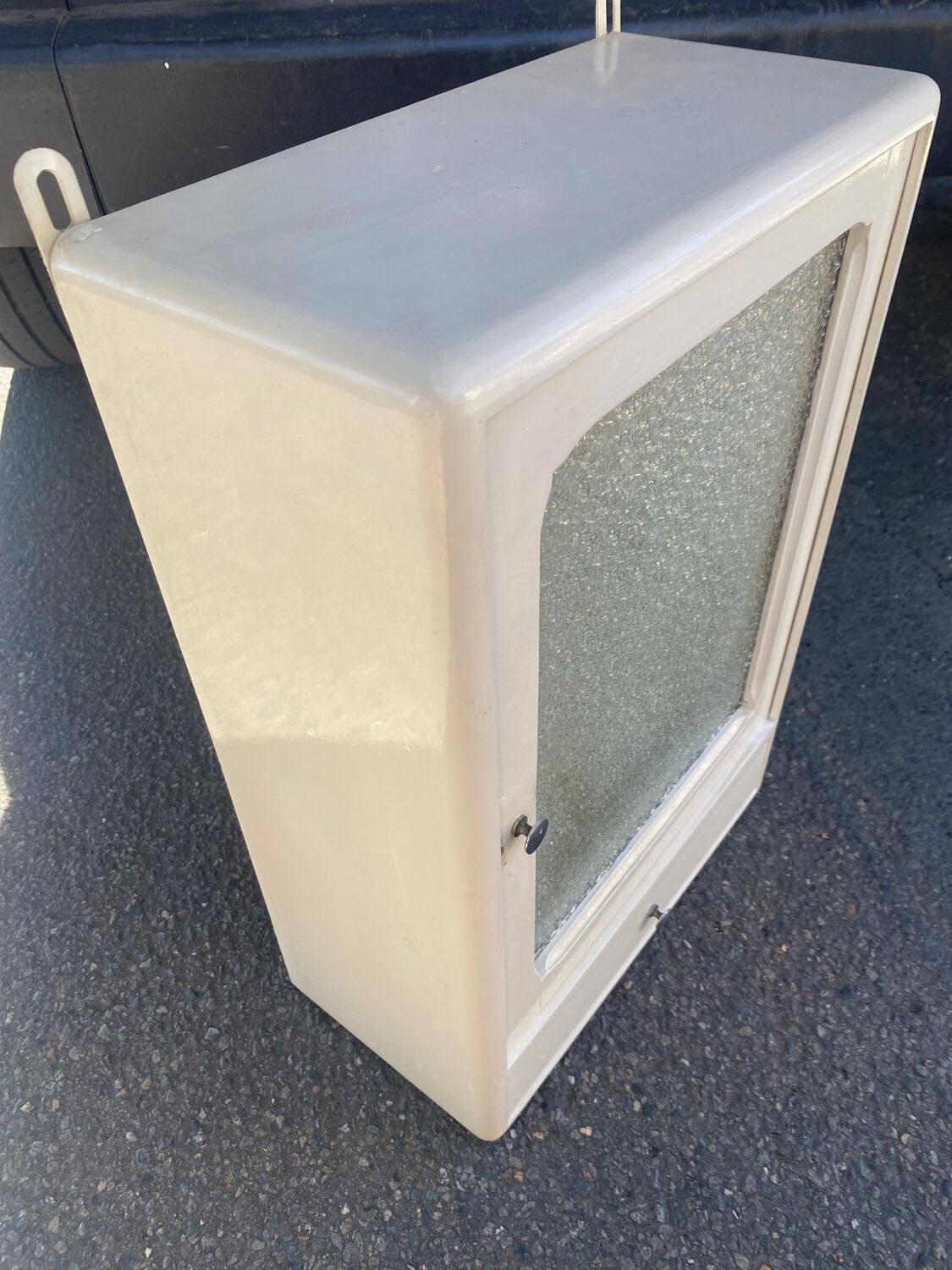 Old small wooden cabinet from the 50s vintage