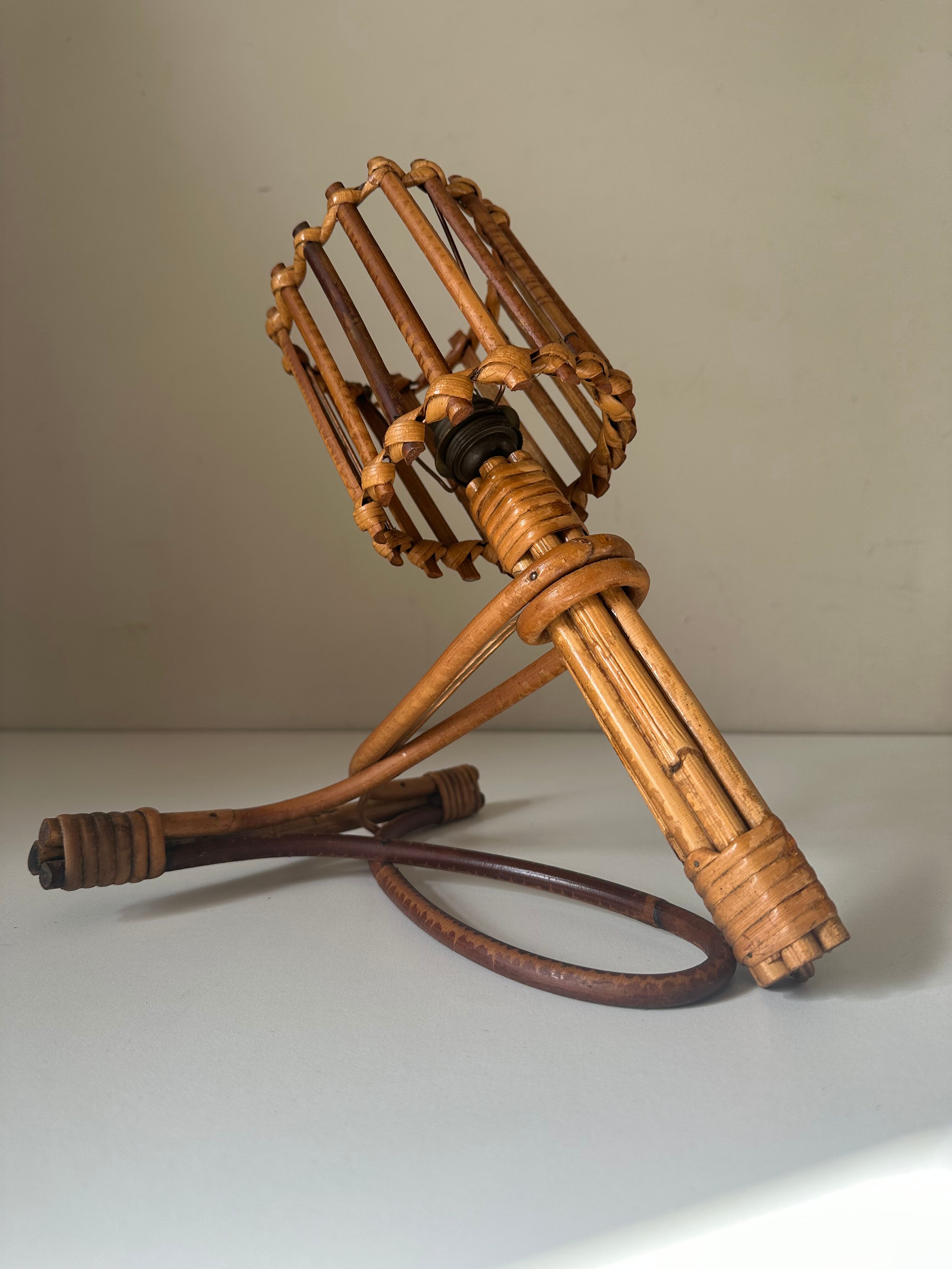 Vintage rattan wall lamp design 60 years