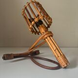 Vintage rattan wall lamp design 60 years