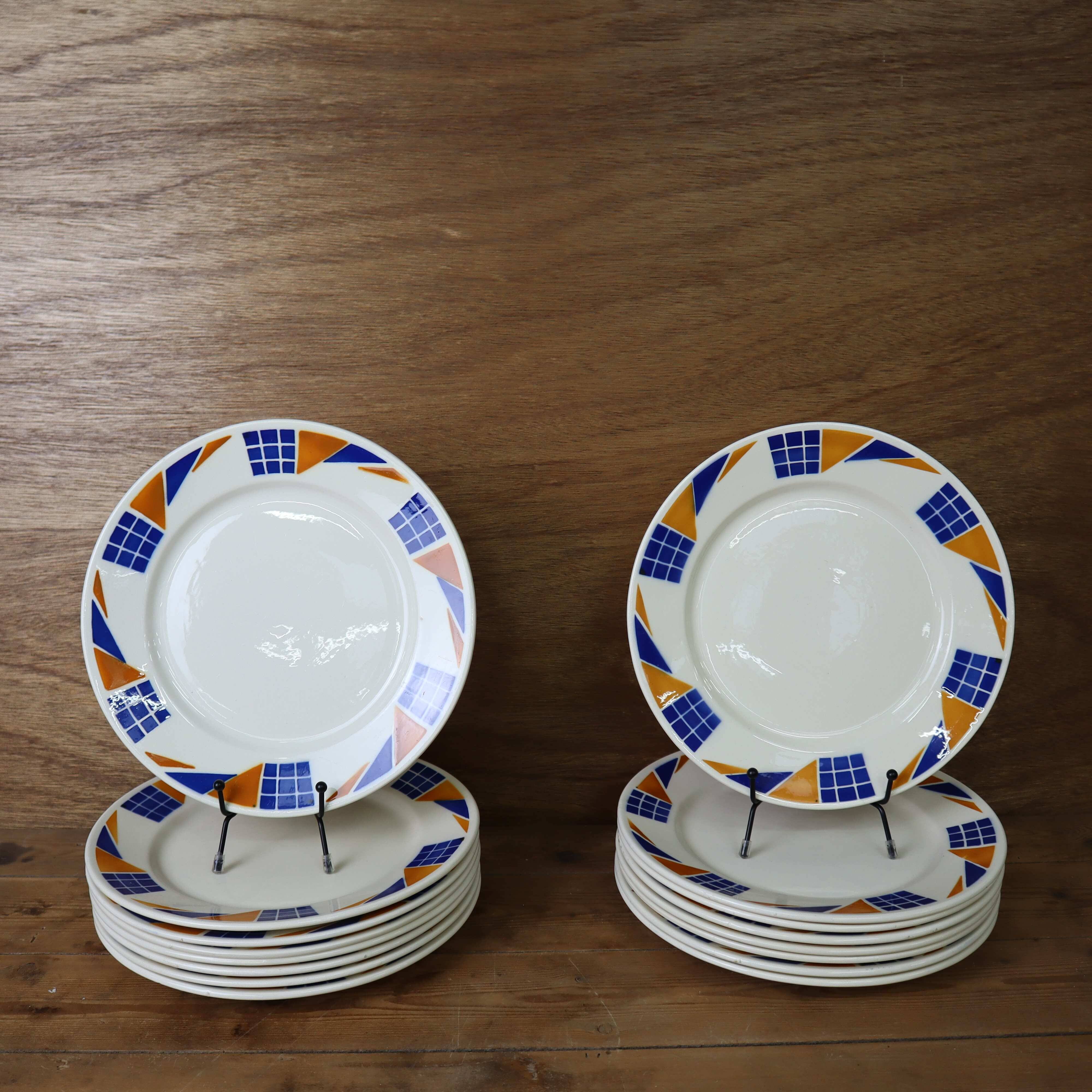 Set of 8 Badonviller flat plates Congo model